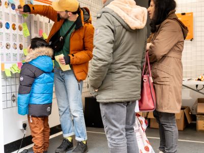 A family shares their views by voting for their favourite ideas. 